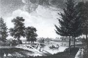 Wiloliam Woollett Painshill  Park,View of the lake to the west of the grotto island oil painting